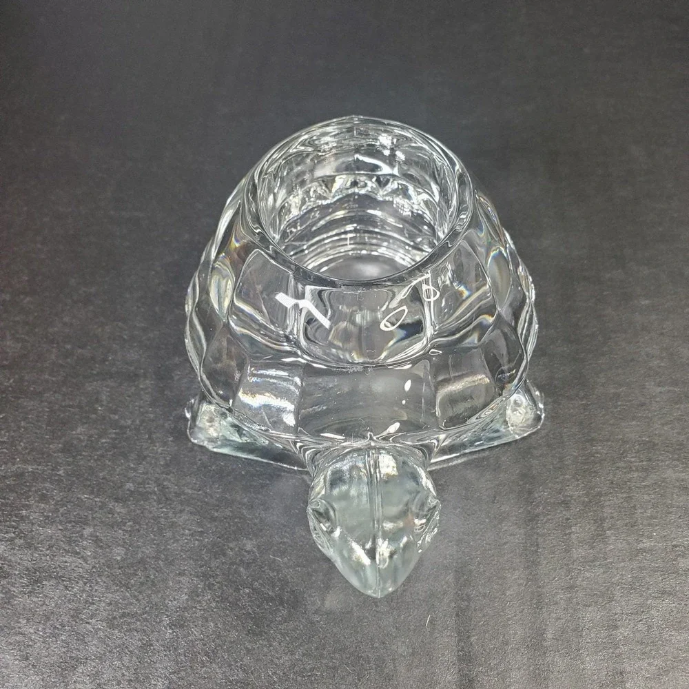 Vintage Indiana Glass Turtle‎ Crystal Clear Votive Candle Holder Transparent